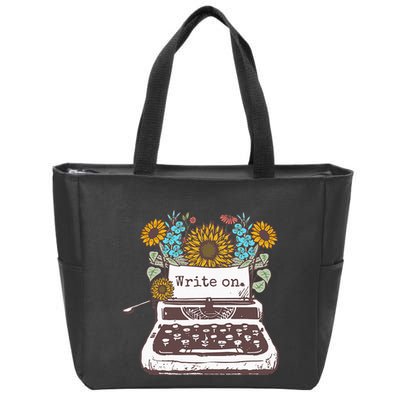 Write On Funny Novelty Vintage Typewriter For Writers Zip Tote Bag