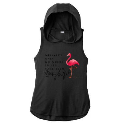 W.rinkles Only Go Where Smiles Have Been Ladies PosiCharge Tri-Blend Wicking Draft Hoodie Tank