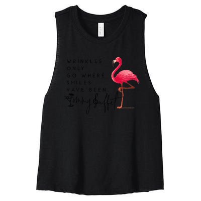 W.rinkles Only Go Where Smiles Have Been Women's Racerback Cropped Tank