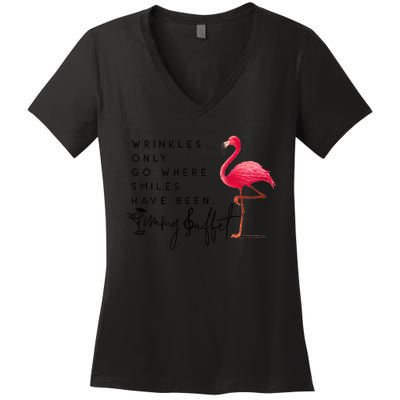 W.rinkles Only Go Where Smiles Have Been Women's V-Neck T-Shirt