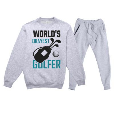 World's Okayest Golfer Premium Crewneck Sweatsuit Set