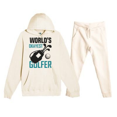 World's Okayest Golfer Premium Hooded Sweatsuit Set