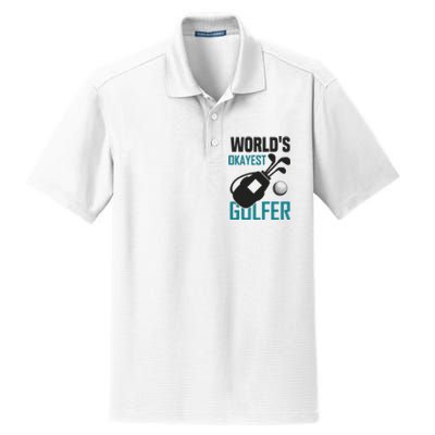 World's Okayest Golfer Dry Zone Grid Polo