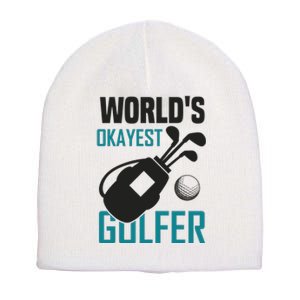 World's Okayest Golfer Short Acrylic Beanie