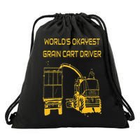 World's Okayest Grain Cart Driver  Fun Farming Drawstring Bag