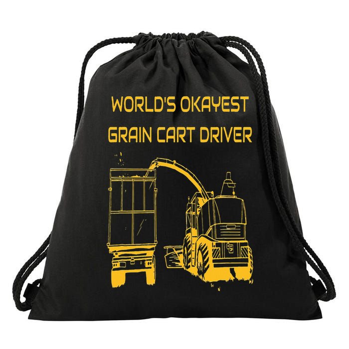 World's Okayest Grain Cart Driver  Fun Farming Drawstring Bag