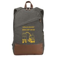 World's Okayest Grain Cart Driver  Fun Farming Cotton Canvas Backpack