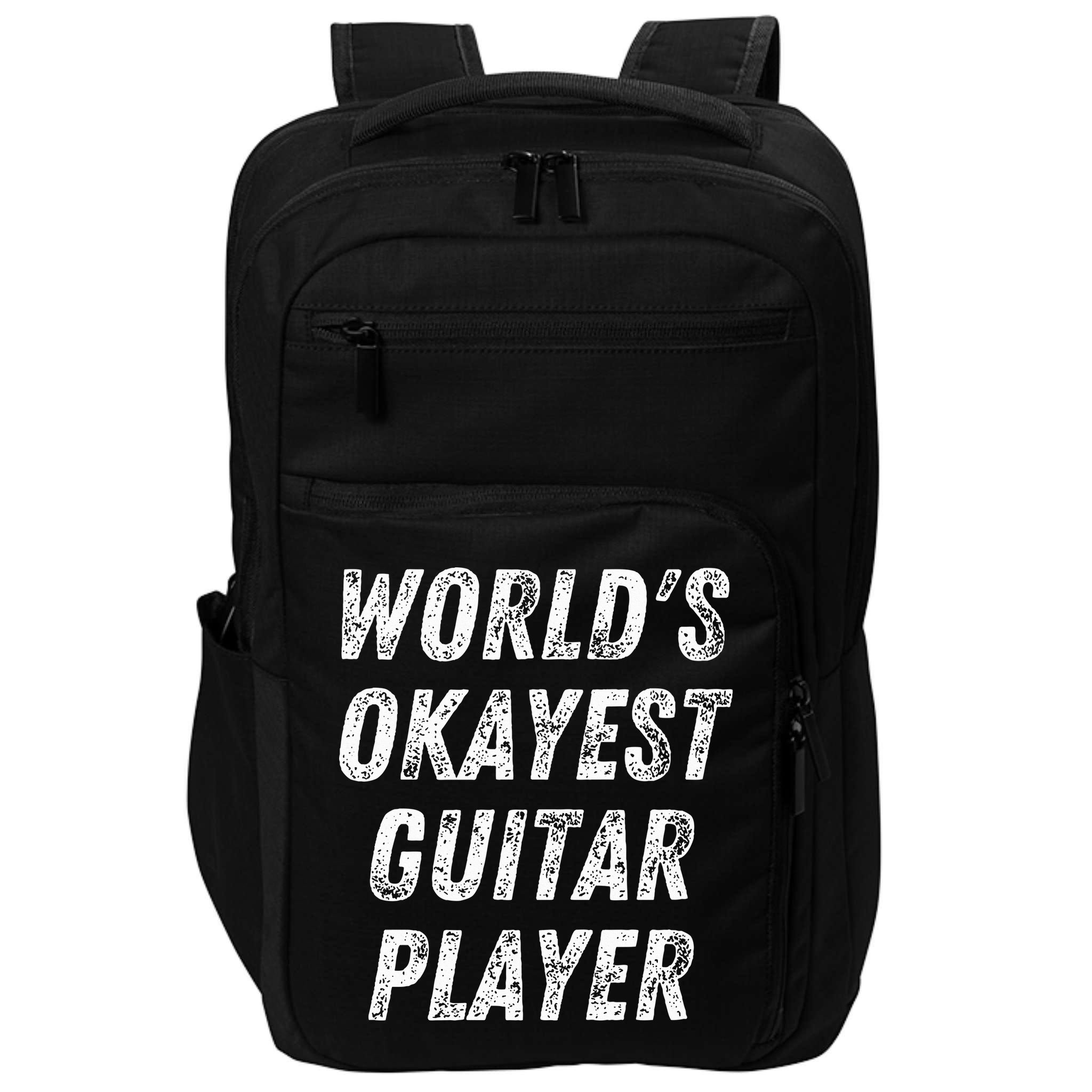 WorldS Okayest Guitar Player Funny Guitarist Guitar Lover Impact Tech Backpack