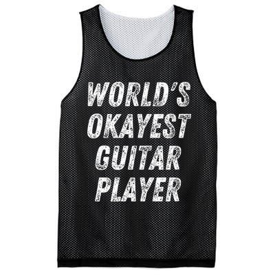 WorldS Okayest Guitar Player Funny Guitarist Guitar Lover Mesh Reversible Basketball Jersey Tank