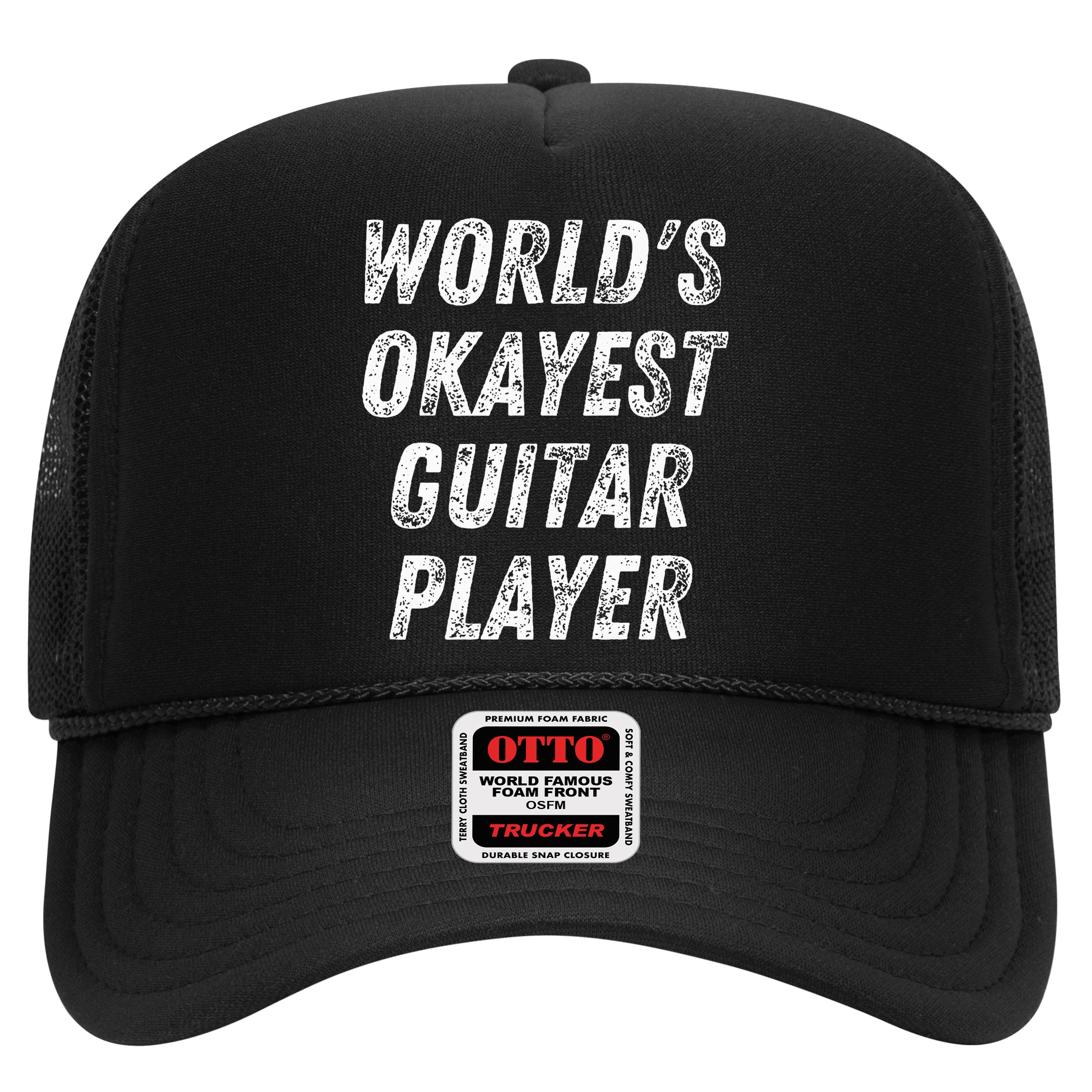 WorldS Okayest Guitar Player Funny Guitarist Guitar Lover Hat
