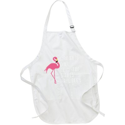 Wrinkles Only Go Where Smiles Have Been Full-Length Apron With Pockets