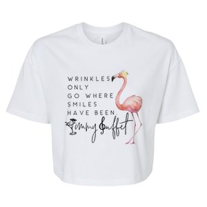 Wrinkles Only Go Where Smiles Have Been Memorial Bella+Canvas Jersey Crop Tee