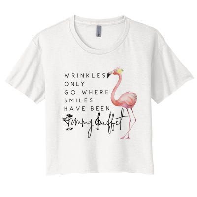 Wrinkles Only Go Where Smiles Have Been Memorial Women's Crop Top Tee