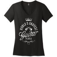 World's Okayest Guitar Player Vintage Women's V-Neck T-Shirt