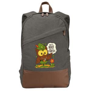 Woods.Y Owl Give A Hoot About The Forest Arbor Day Earth Day Cotton Canvas Backpack