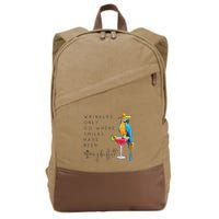 Wrinkles Only Go Where Smiles Have Been Cute Parrot Mexican Cotton Canvas Backpack