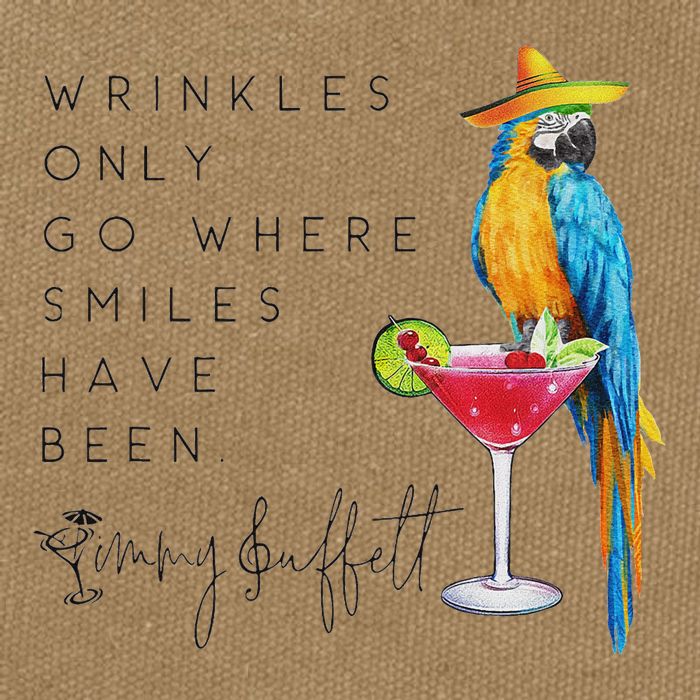 Wrinkles Only Go Where Smiles Have Been Cute Parrot Mexican Cotton Canvas Backpack