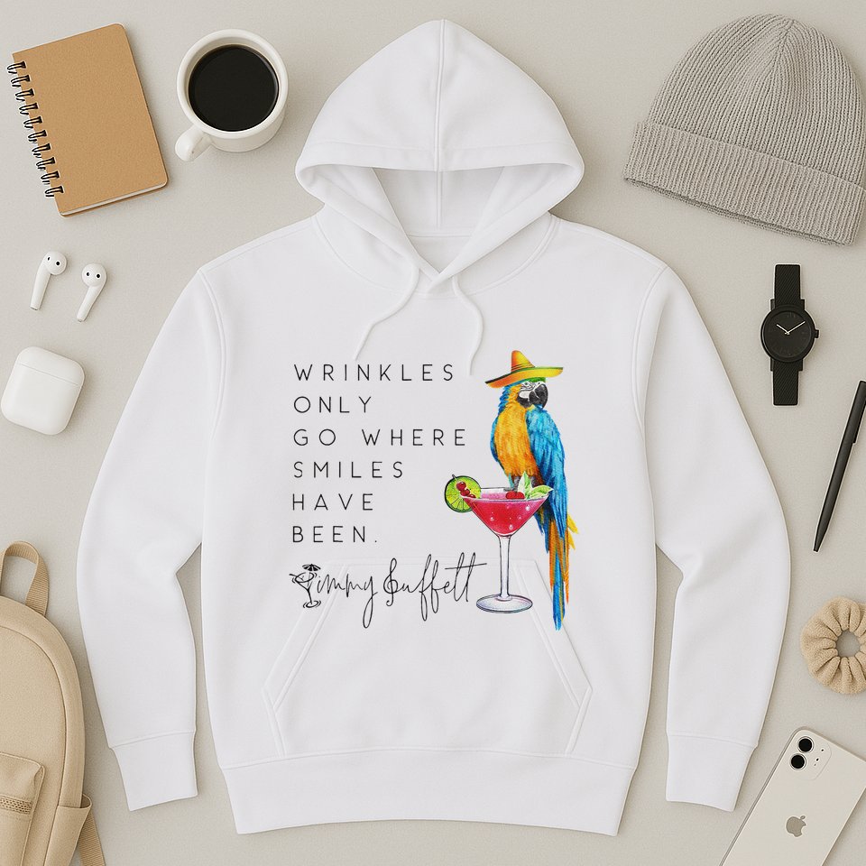 Wrinkles Only Go Where Smiles Have Been Cute Parrot Mexican Hoodie