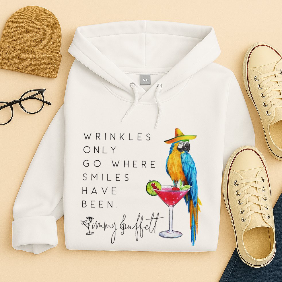 Wrinkles Only Go Where Smiles Have Been Cute Parrot Mexican Hoodie