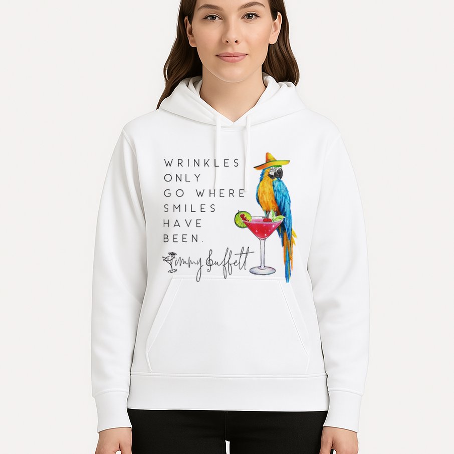 Wrinkles Only Go Where Smiles Have Been Cute Parrot Mexican Hoodie