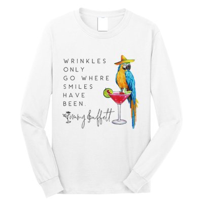 Wrinkles Only Go Where Smiles Have Been Cute Parrot Mexican Long Sleeve Shirt