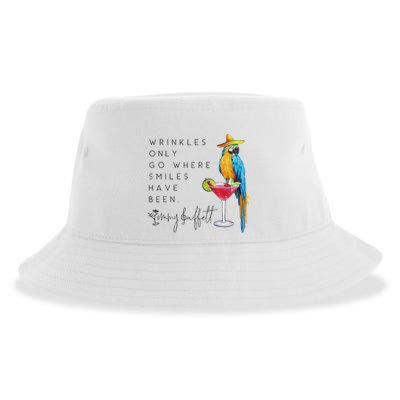 Wrinkles Only Go Where Smiles Have Been Cute Parrot Mexican Sustainable Bucket Hat