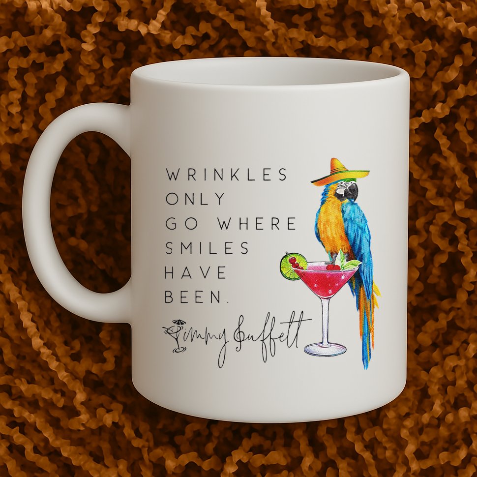 Wrinkles Only Go Where Smiles Have Been Cute Parrot Mexican Mug