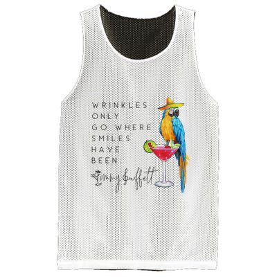 Wrinkles Only Go Where Smiles Have Been Cute Parrot Mexican Mesh Reversible Basketball Jersey Tank