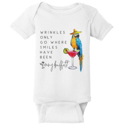 Wrinkles Only Go Where Smiles Have Been Cute Parrot Mexican Baby Bodysuit