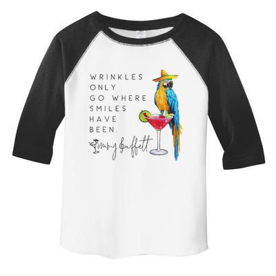 Wrinkles Only Go Where Smiles Have Been Cute Parrot Mexican Toddler Fine Jersey T-Shirt
