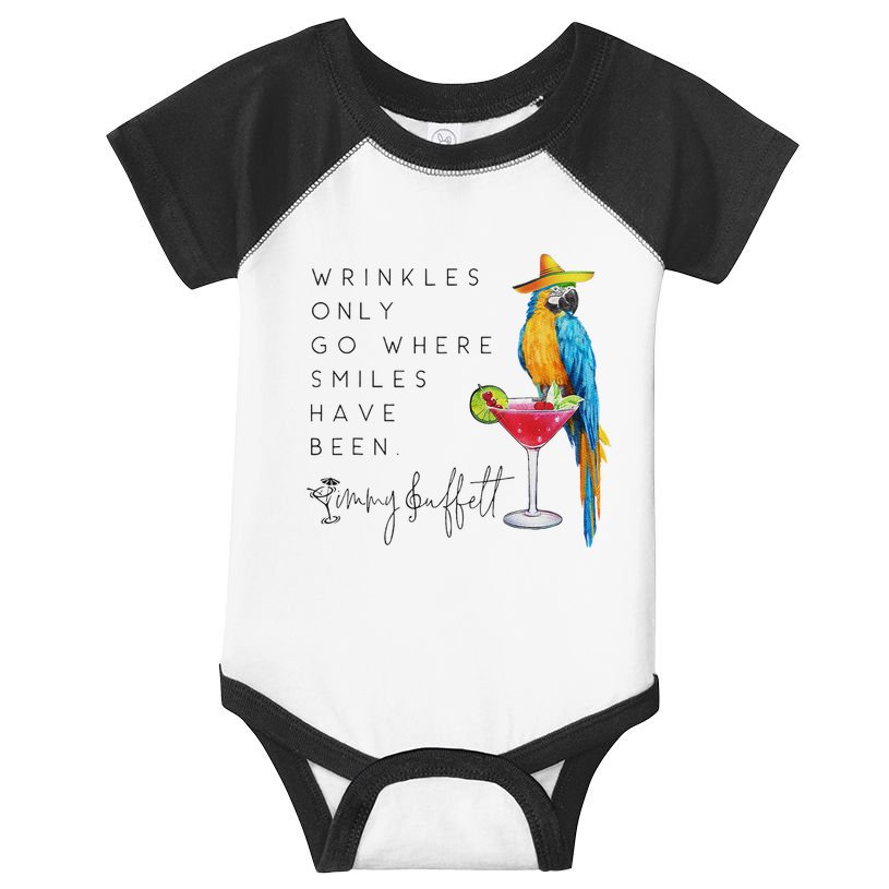 Wrinkles Only Go Where Smiles Have Been Cute Parrot Mexican Infant Baby Jersey Bodysuit