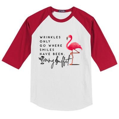 Wrinkles Only Go Where Smiles Have Been Flamingo Kids Colorblock Raglan Jersey