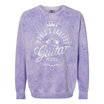 WorldS Okayest Guitar Player Colorblast Crewneck Sweatshirt