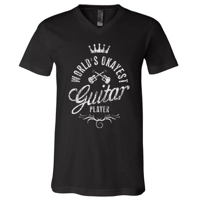 WorldS Okayest Guitar Player V-Neck T-Shirt