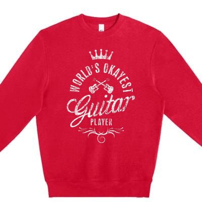 WorldS Okayest Guitar Player Premium Crewneck Sweatshirt