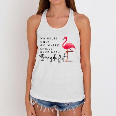 Wrinkles Only Go Where Smiles Have Been Women's Knotted Racerback Tank