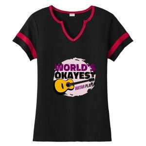 World's Okayest Guitar Player Ladies Halftime Notch Neck Tee