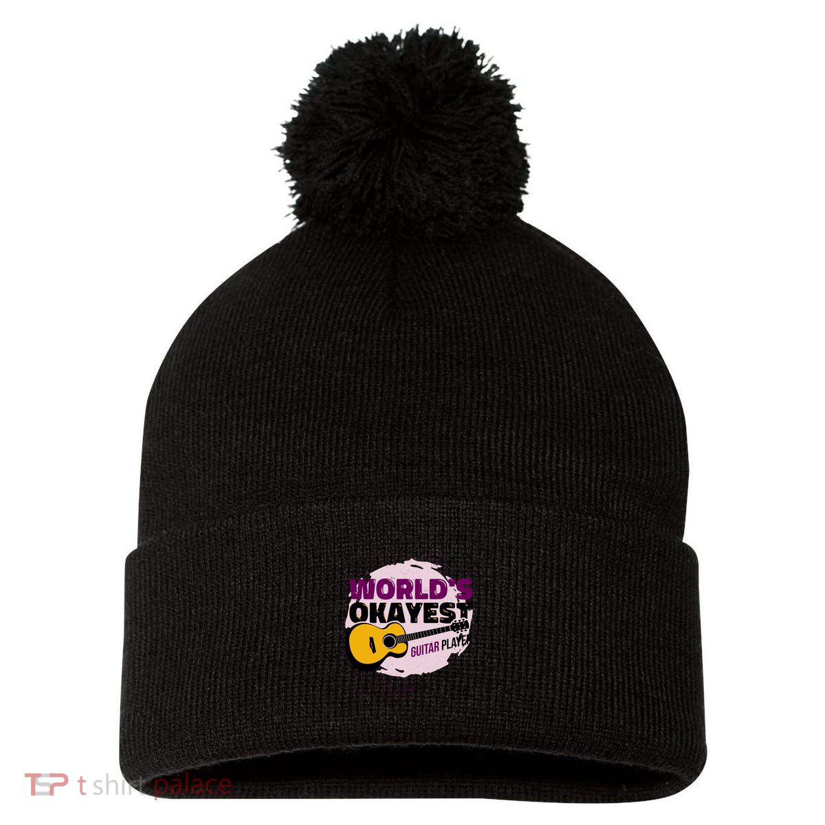 World's Okayest Guitar Player Pom Pom 12in Knit Beanie