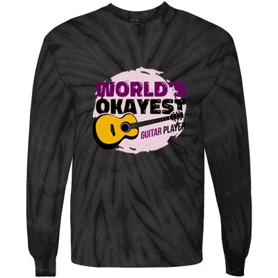 World's Okayest Guitar Player Tie-Dye Long Sleeve Shirt