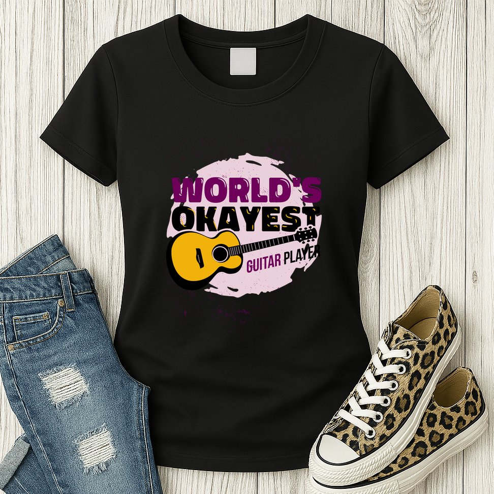 World's Okayest Guitar Player Womens T-Shirt