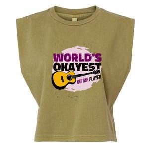 World's Okayest Guitar Player Garment-Dyed Women's Muscle Tee