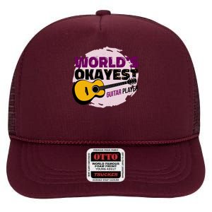 World's Okayest Guitar Player High Crown Mesh Back Trucker Hat