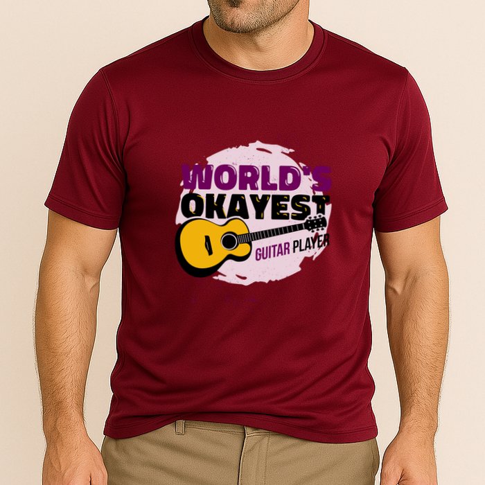 World's Okayest Guitar Player Cooling Performance Crew T-Shirt