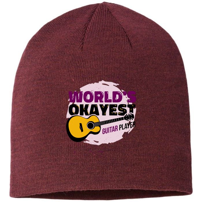 World's Okayest Guitar Player Sustainable Beanie