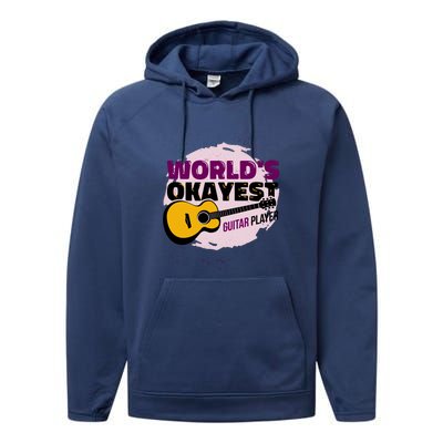 World's Okayest Guitar Player Performance Fleece Hoodie