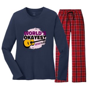 World's Okayest Guitar Player Women's Long Sleeve Flannel Pajama Set 