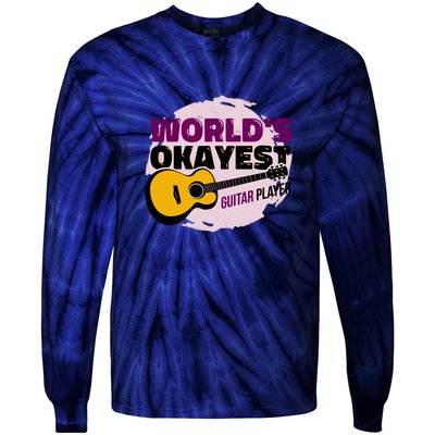 World's Okayest Guitar Player Tie-Dye Long Sleeve Shirt