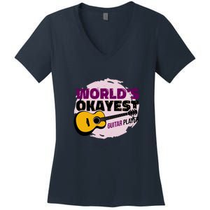 World's Okayest Guitar Player Women's V-Neck T-Shirt