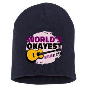 World's Okayest Guitar Player Short Acrylic Beanie