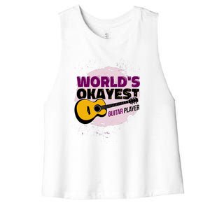 World's Okayest Guitar Player Women's Racerback Cropped Tank